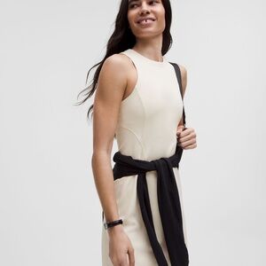 Lululemon Softstreme Ribbed Tank Dress Off White 6